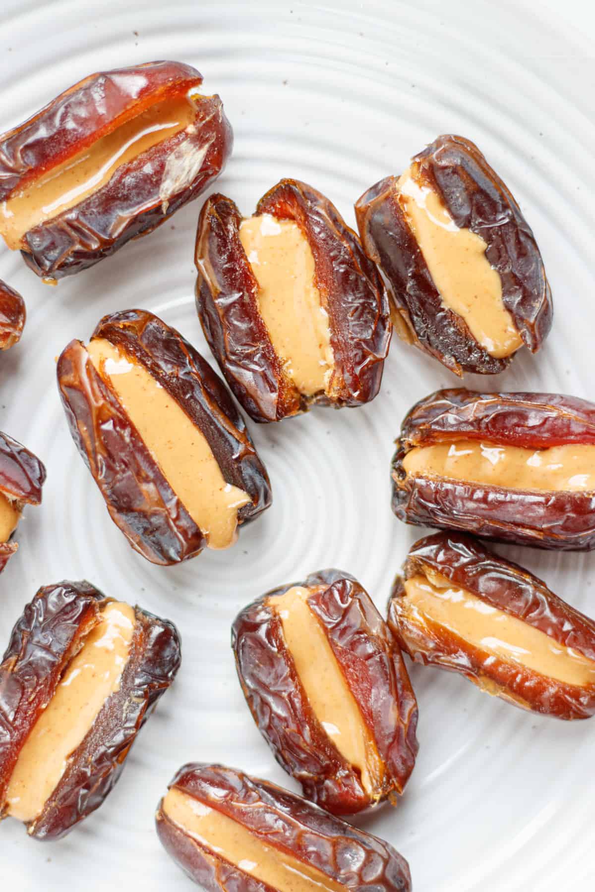 Dates filled with peanut butter.