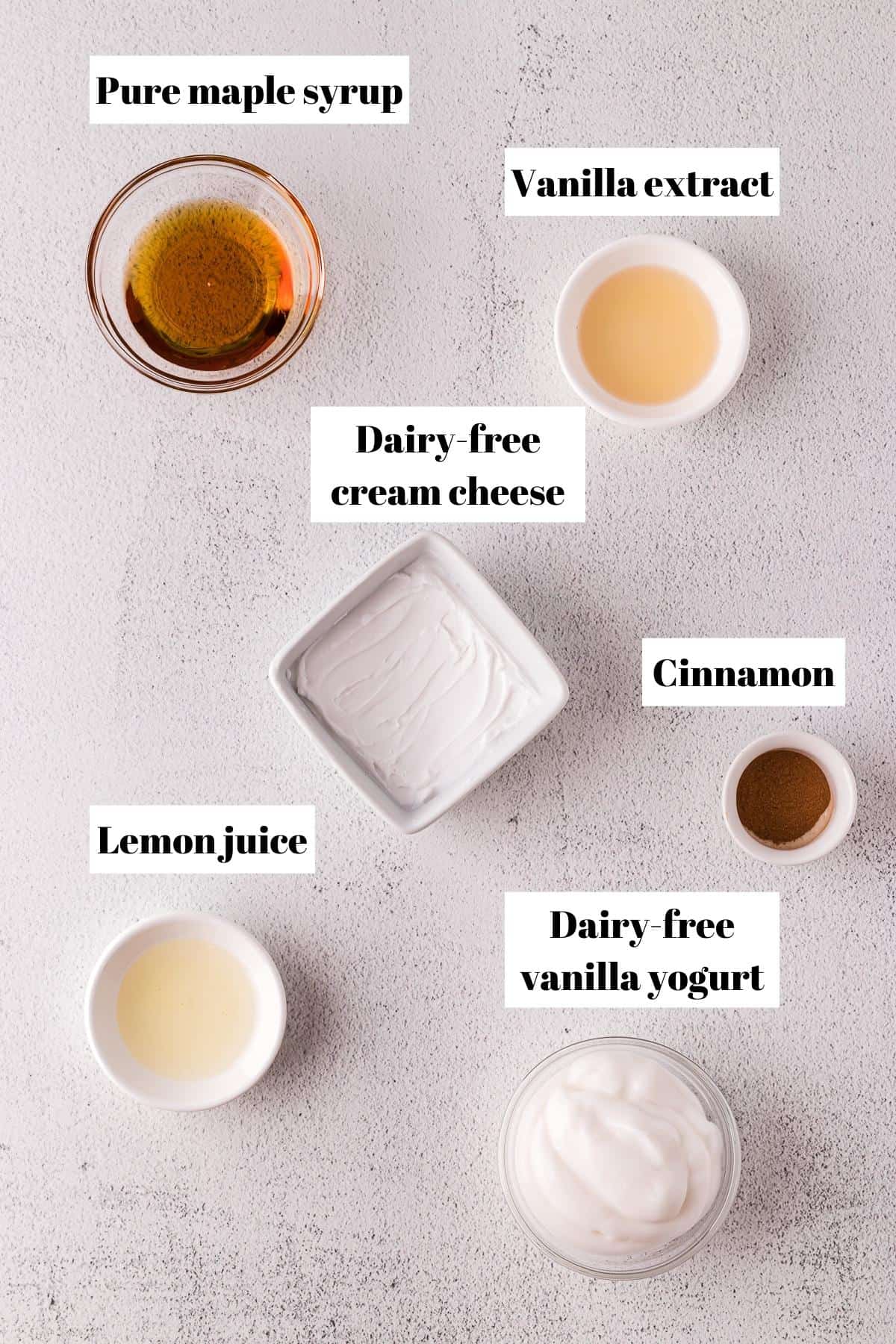 Ingredients to make vegan fruit dip.
