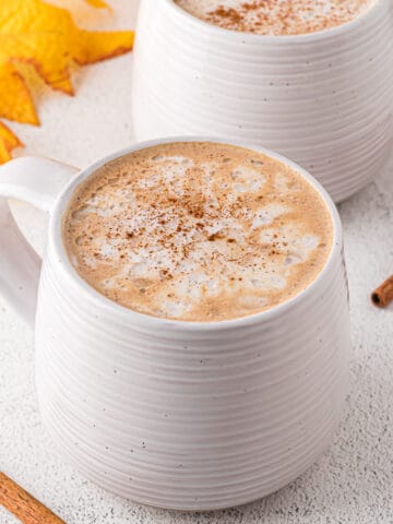 Healthy pumpkin spice latte in a mug.
